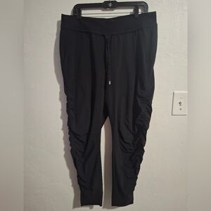 Athleta Black Ruched Jogger Pants Size 12.